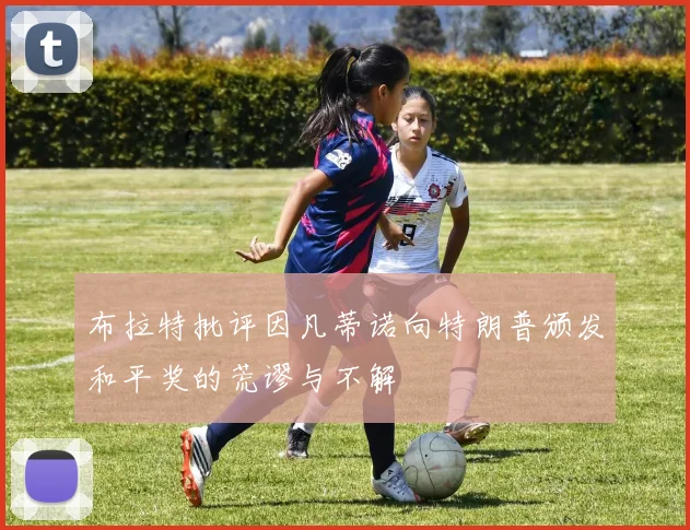 布拉特批评因凡蒂诺向特朗普颁发和平奖的荒谬与不解